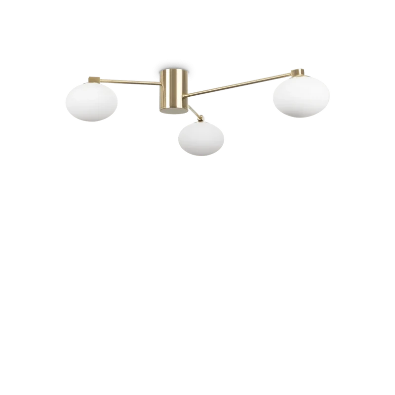 Plafonnier HERMES 3 lampes Ø 90 laiton