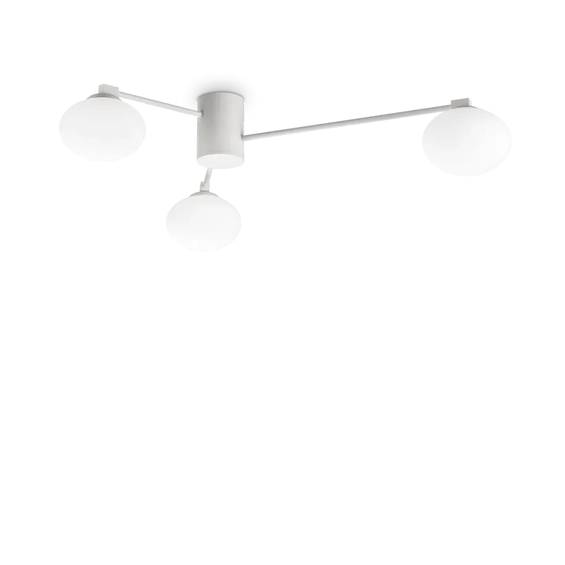Plafonnier HERMES 3 lampes Ø 90 blanc