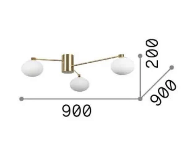 Plafonnier HERMES 3 lampes Ø 90 blanc