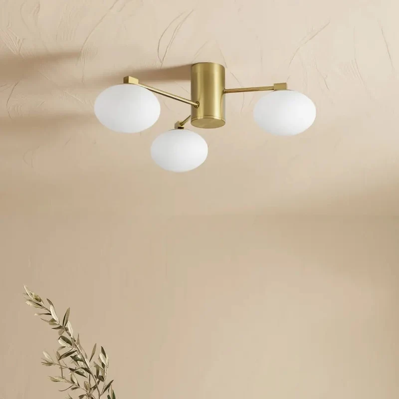 Plafonnier HERMES 3 lampes Ø 60 laiton