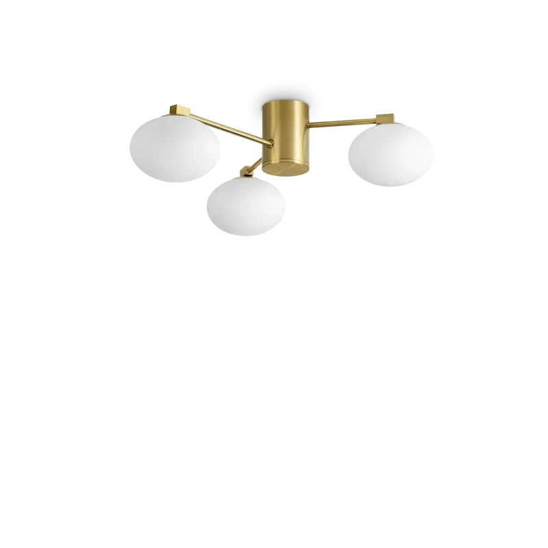 Plafonnier HERMES 3 lampes Ø 60 laiton