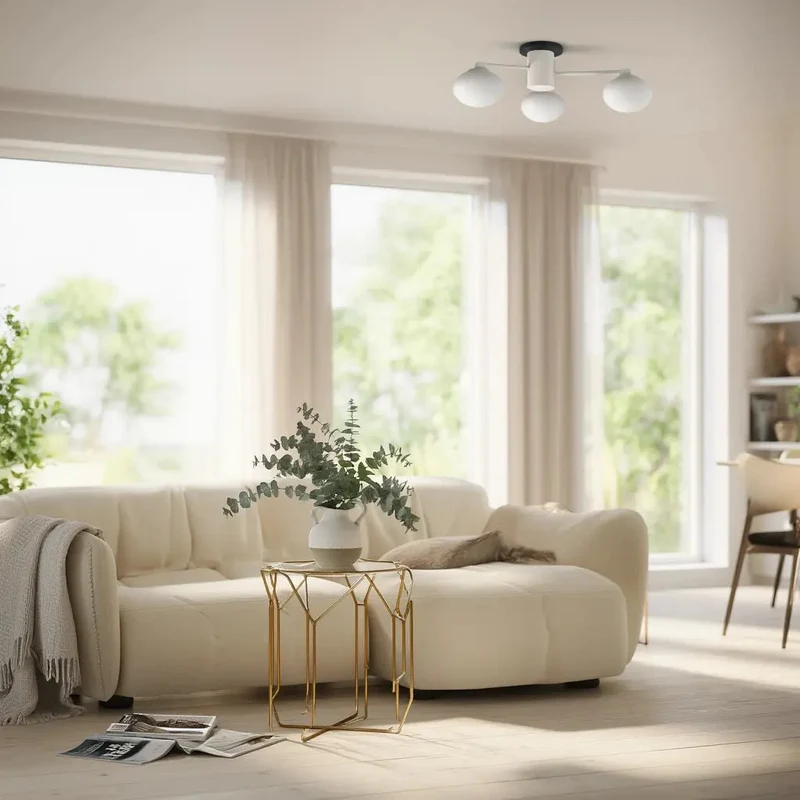 Plafonnier HERMES 3 lampes Ø 60 blanc
