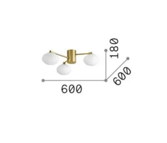 Plafonnier HERMES 3 lampes Ø 60 blanc