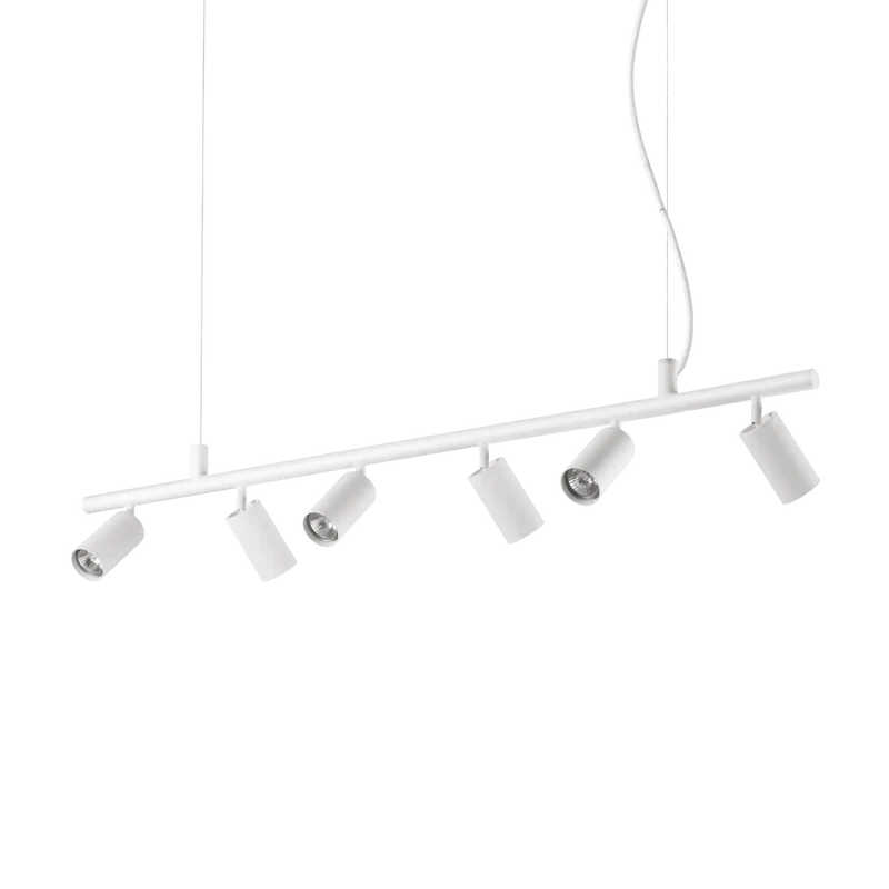Suspension DYNAMITE SP6 blanche : design contemporain, 6 spots LED orientables