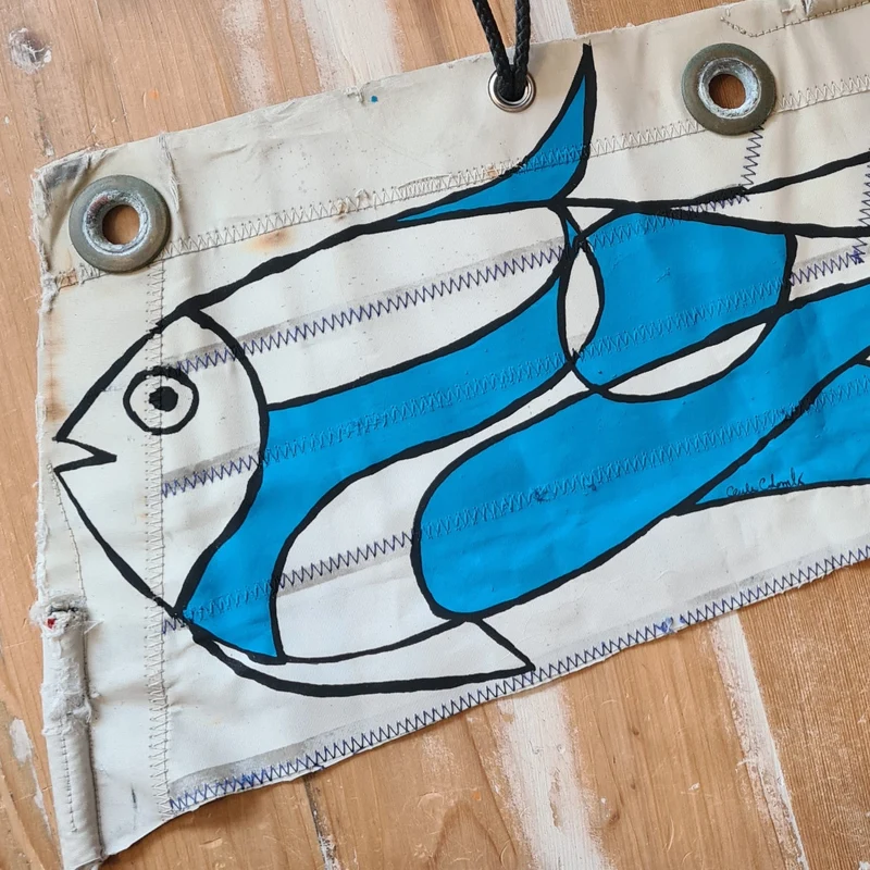 Peinture sur voile Poisson par Cécile Colombo