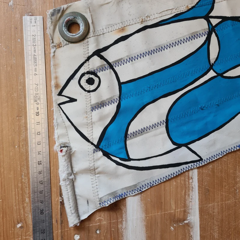 Peinture sur voile Poisson par Cécile Colombo