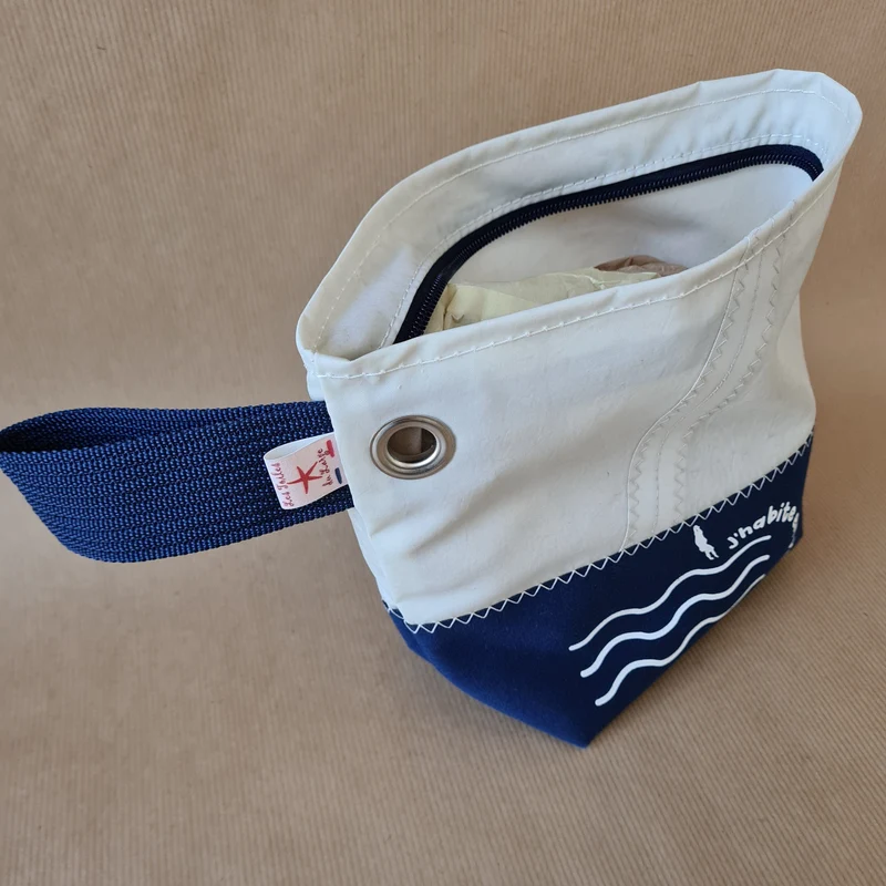 K-bin petit Navy "J'habite en vacances"