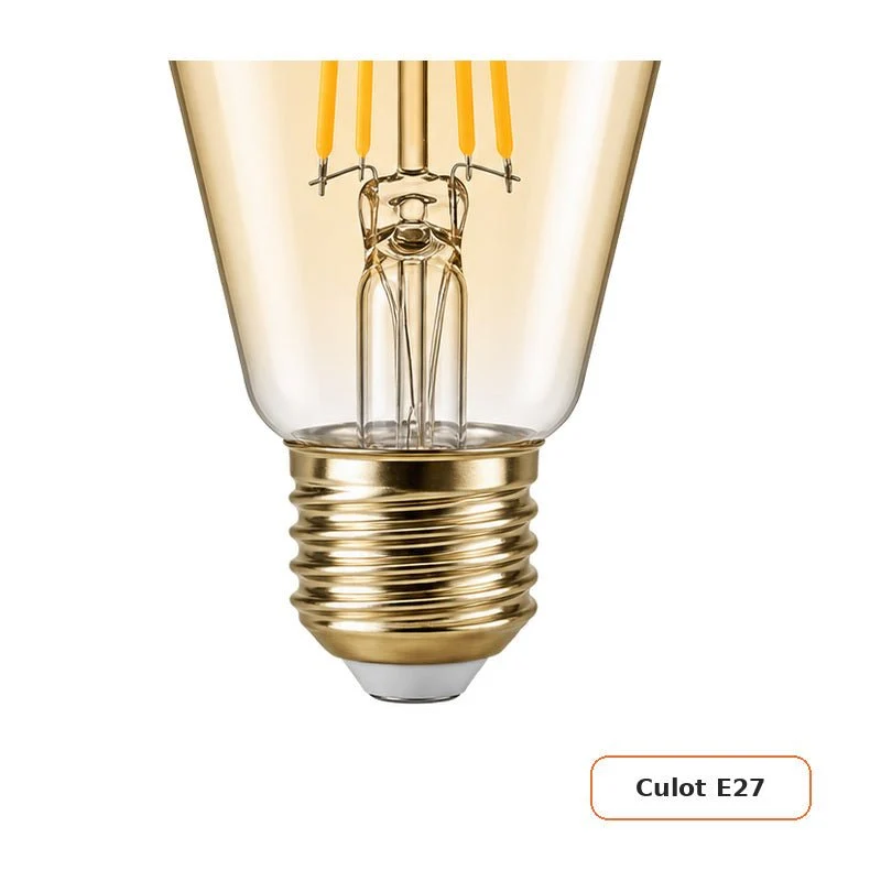 Ampoule LED Filament Connectée Wifi E27 4W Ambrée ST64 CCT - 2700K/6500K - Pack de 10