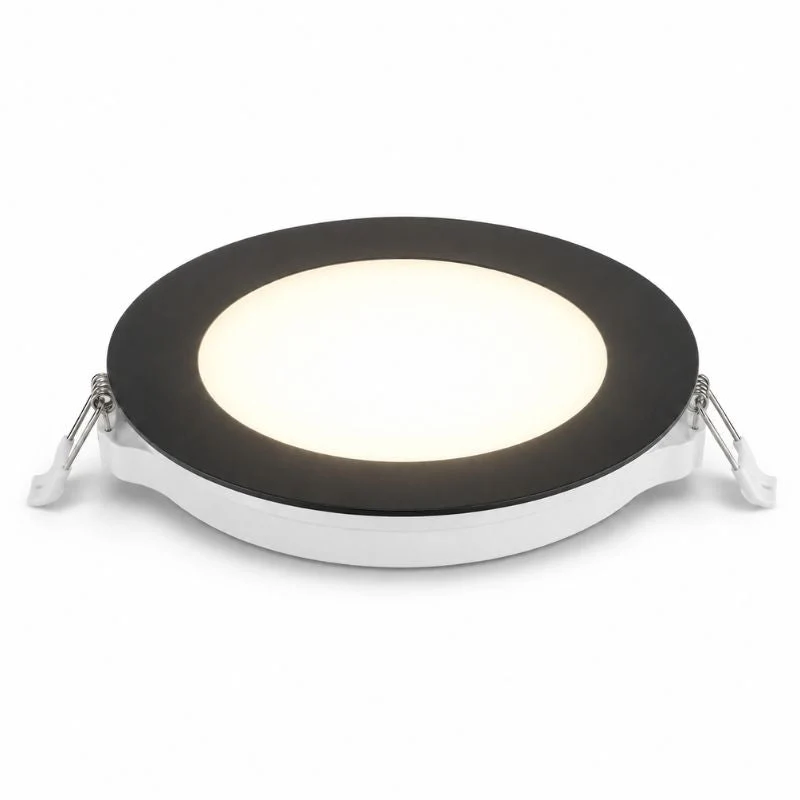 Spot LED Extra Plat Rond 12W Noir CCT IP54 Ø145mm - 2800K/4200K/6200K