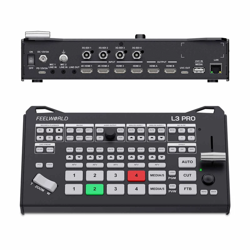 FEELWORLD L3 PRO 4 HDMI 4 SDI 1 UVC Commutateur/Mixeur vidéo multicaméra pour diffusion en direct