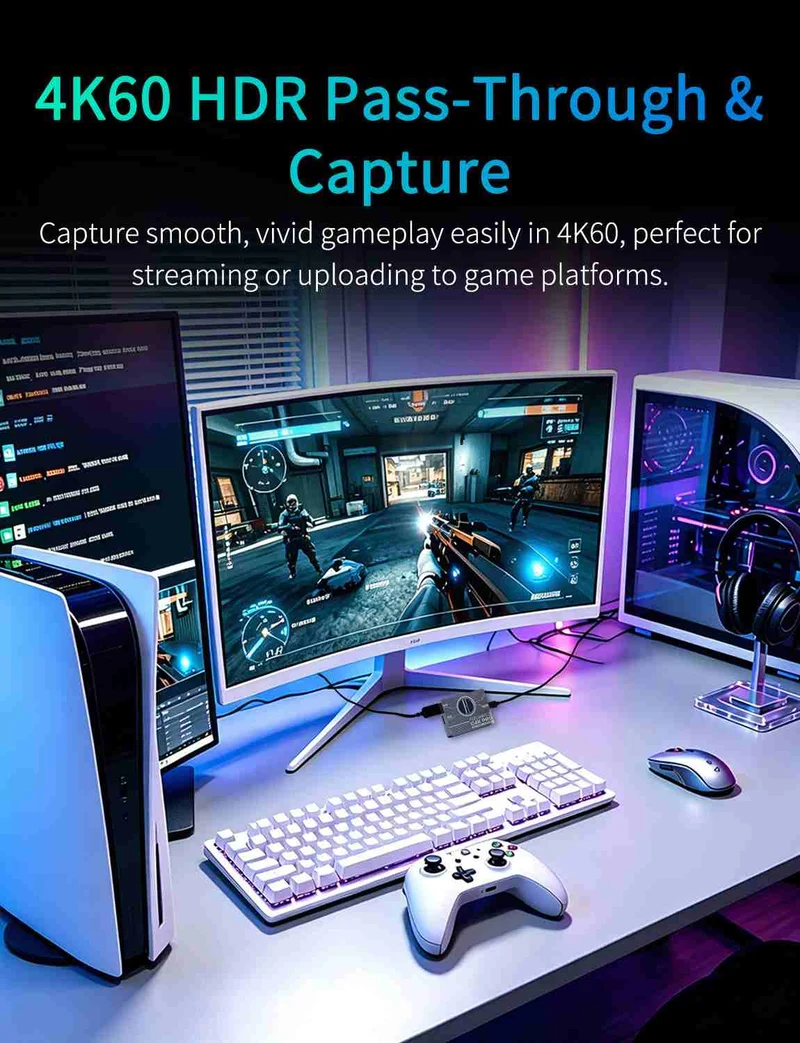 Carte d'acquisition FEELWORLD C4K PRO 4K pour le streaming de jeux, jusqu'à 4K60.