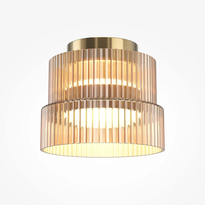 Petit plafonnier en verre coloris bronze