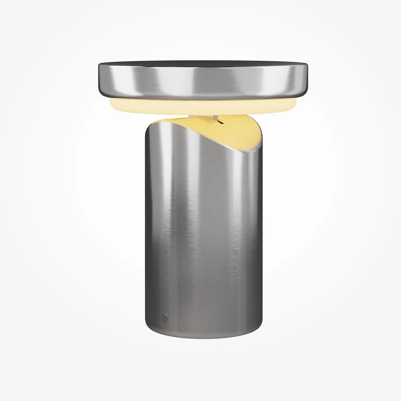 Lampe métal gris Ø16cm moderne