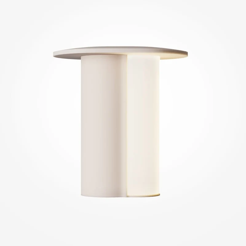 Lampe aluminium beige L17cm moderne
