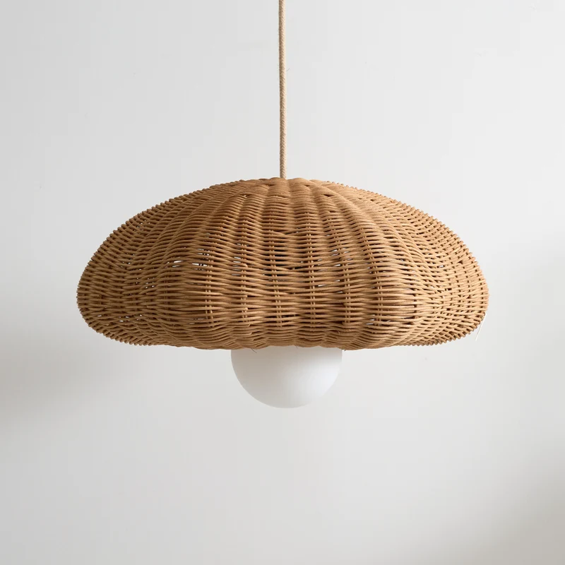 Abat-jour Champignon en rotin