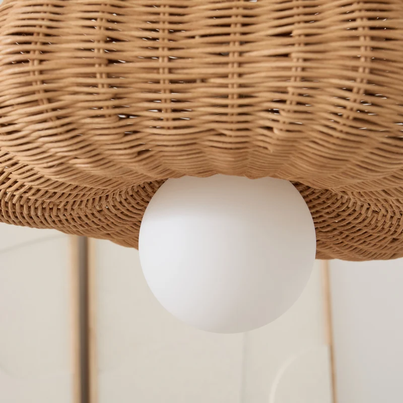 Abat-jour Champignon en rotin