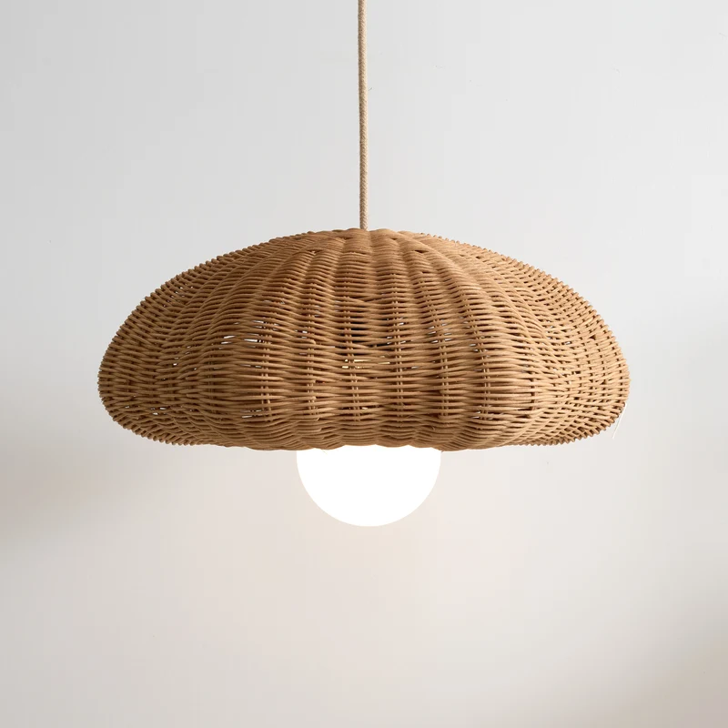 Abat-jour Champignon en rotin