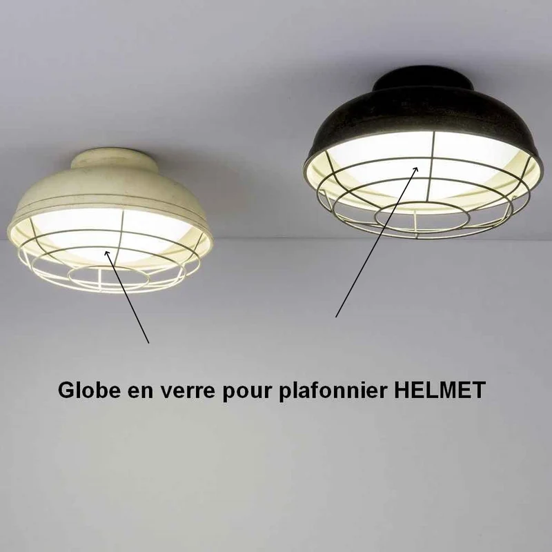 Globe en verre pour plafonnier HELMET