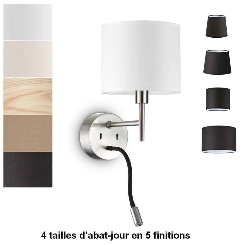 Applique liseuse nickel-mat SET-UP à composer vous même
