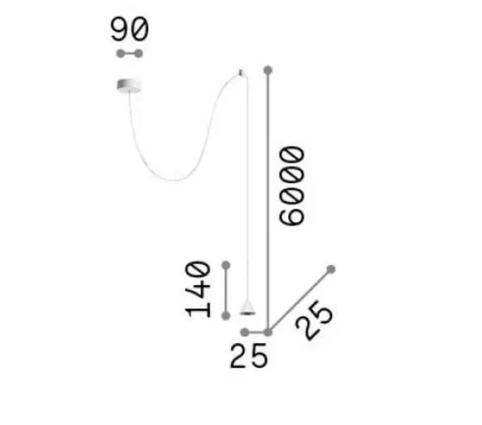 Suspension ARCHIMEDE Cono noire ou blanche