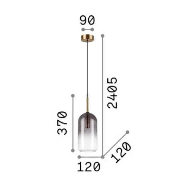 Suspension EMPIRE Cilindro : luminaire design avec diffuseur verre