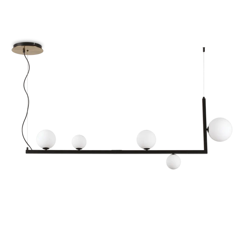 Suspension BIRDS 5 lampes verres soufflés