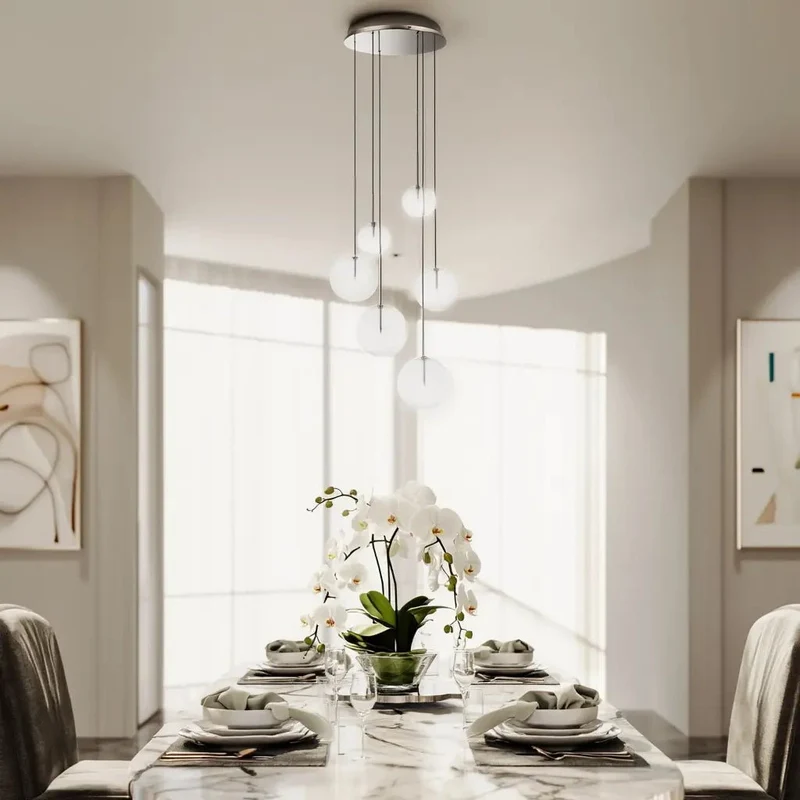 Suspension EQUINOXE 6 verres transparents