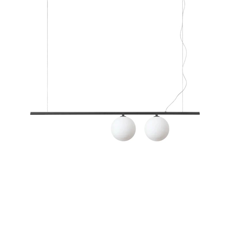 Suspension PERLINE noire deux lampes