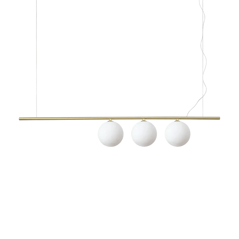 Suspension PERLINE laiton trois lampes