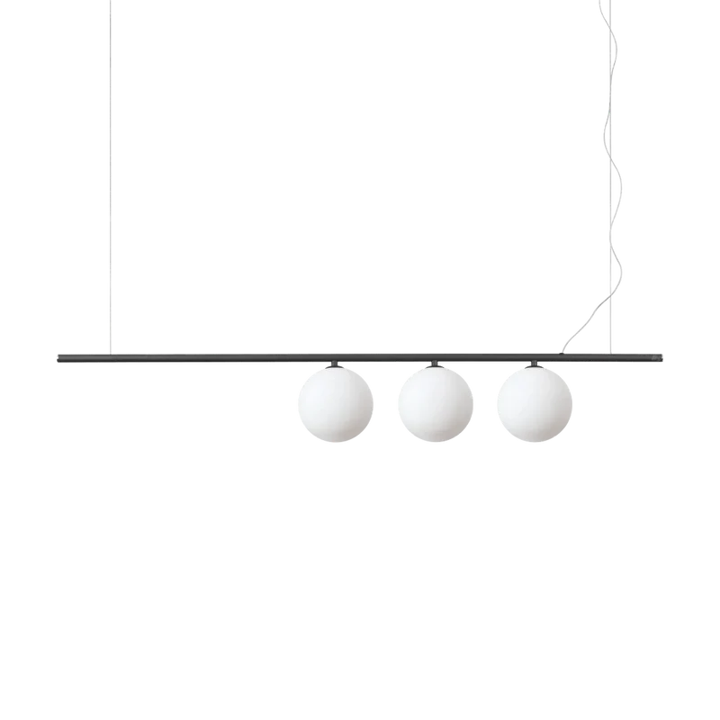 Suspension PERLINE noire trois lampes