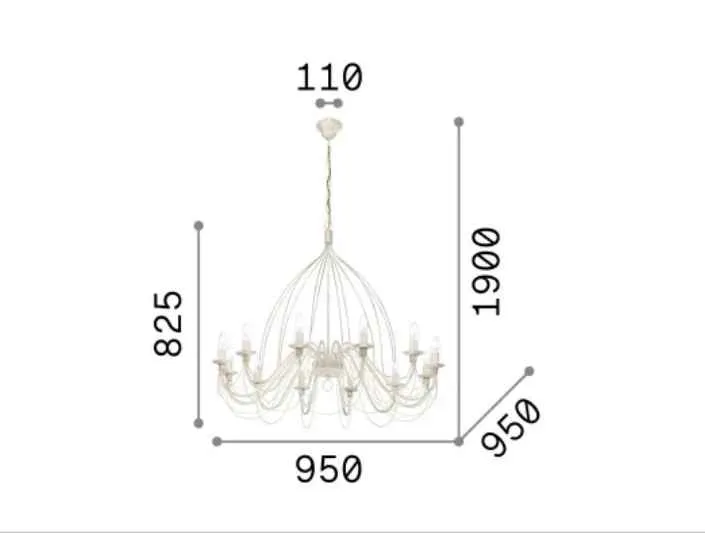 Suspension CORTE-SP12 blanche effet antique