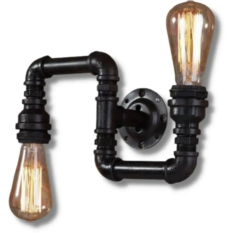 Applique Murale Industrielle Tuyau Double