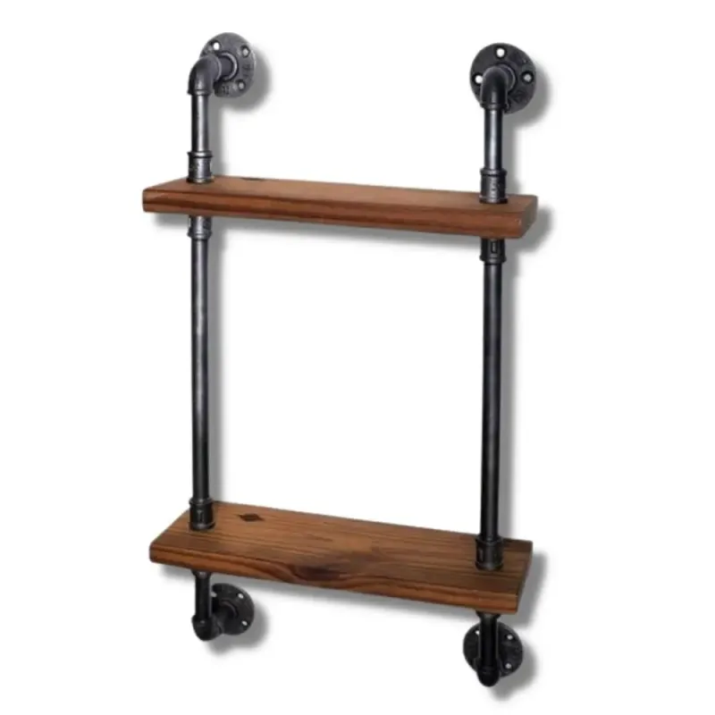 Étagère Industrielle Bois Tube Combinée
