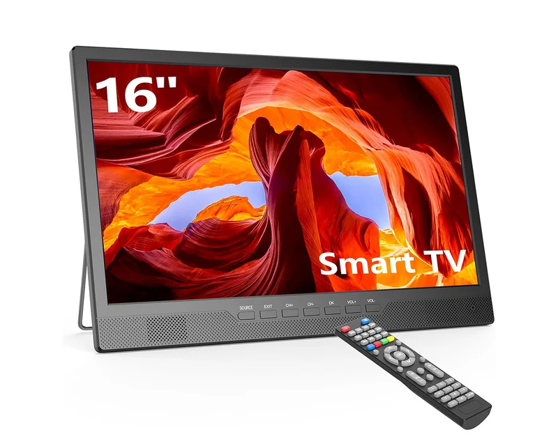 Téléviseur intelligent portable LAIZESKE 16" avec Wi-Fi intégré et pied réglable à 180°