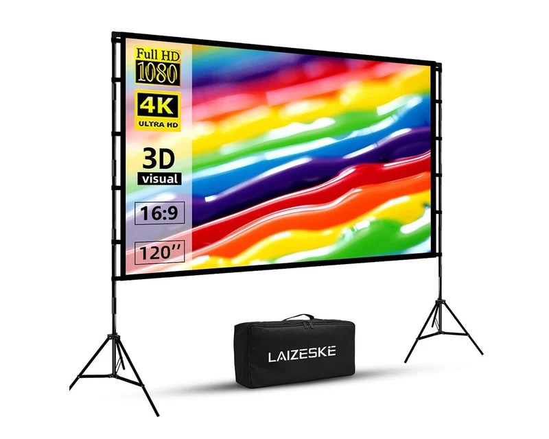 Écran de projection portable LAIZESKE de 120 pouces avec support
