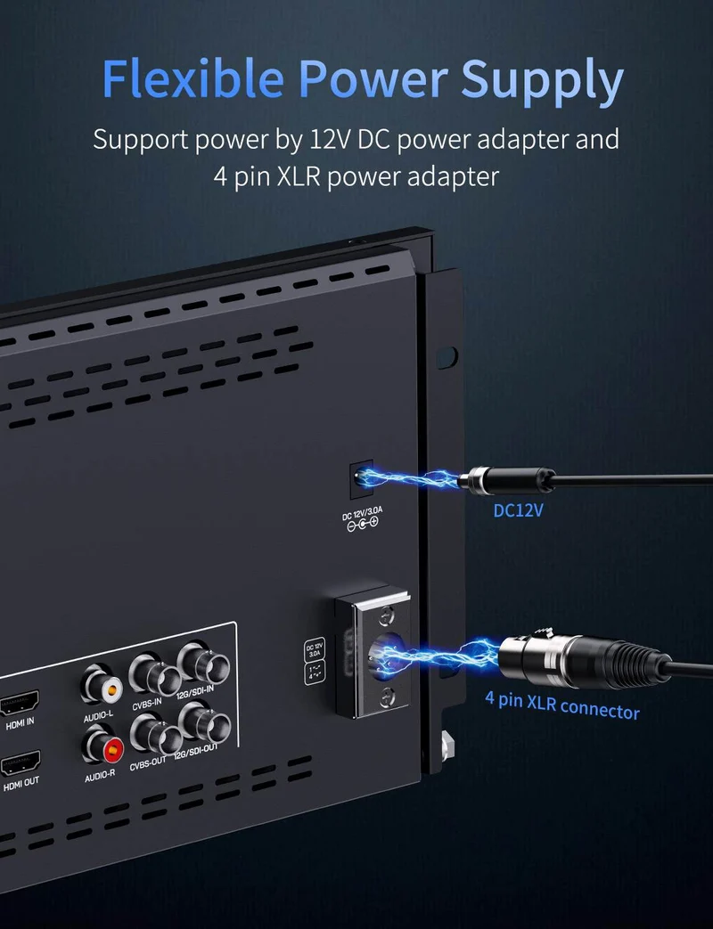 FEELWORLD FRM1001G Double moniteur rackable 4U 10.1 pouces, 12G SDI, HDMI 4K, 1920 x 1200 IPS