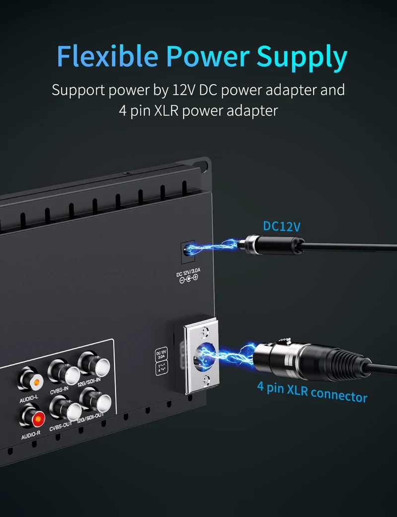 Moniteur rackable 3U double 7 pouces FEELWORLD FRM701G, 12G-SDI, HDMI 4K, résolution 1920 x 1200 IPS
