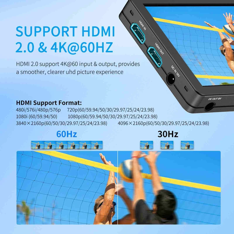Moniteur vidéo de terrain FEELWORLD T6 6 pouces 450 nits boîtier en aluminium 4K HDMI 1920 x 1080 IPS