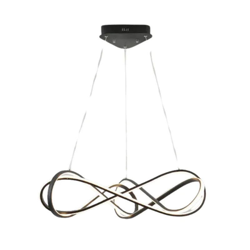 Lustre Argenté en Spirale Télécommandé – Noir, Or ou Gris, 2 Tailles