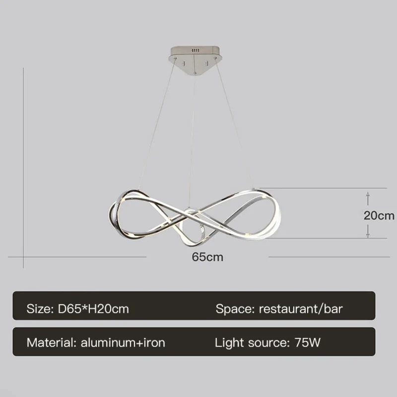 Lustre Argenté en Spirale Télécommandé – Noir, Or ou Gris, 2 Tailles