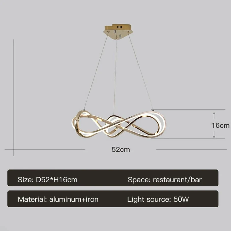 Lustre Argenté en Spirale Télécommandé – Noir, Or ou Gris, 2 Tailles