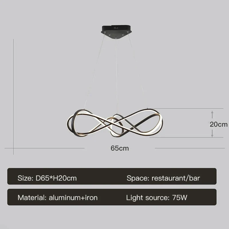Lustre Argenté en Spirale Télécommandé – Noir, Or ou Gris, 2 Tailles