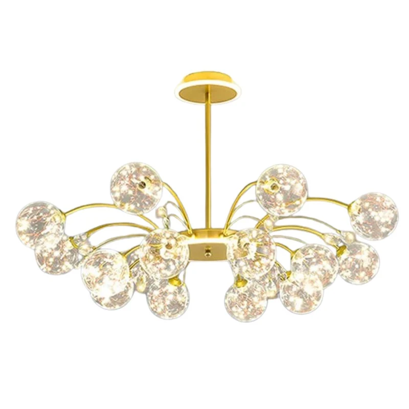 Lustre Boule en Verre Noir ou Doré – 6 à 16 LED, Pièce Maîtresse