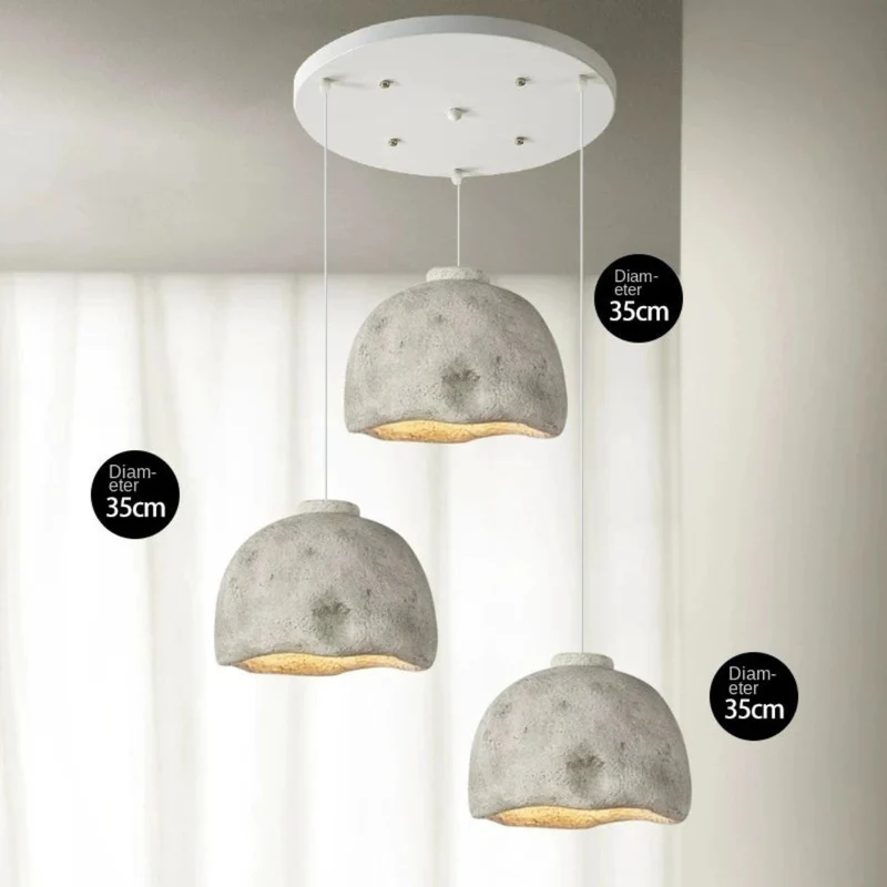 Lustre Salon Wabi-Sabi en Poterie – Terre Cuite ou Gris, Trio Possible