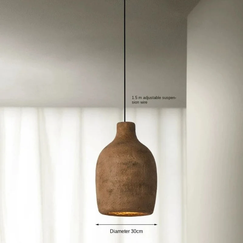 Lustre Salon Wabi-Sabi en Poterie – Terre Cuite ou Gris, Trio Possible