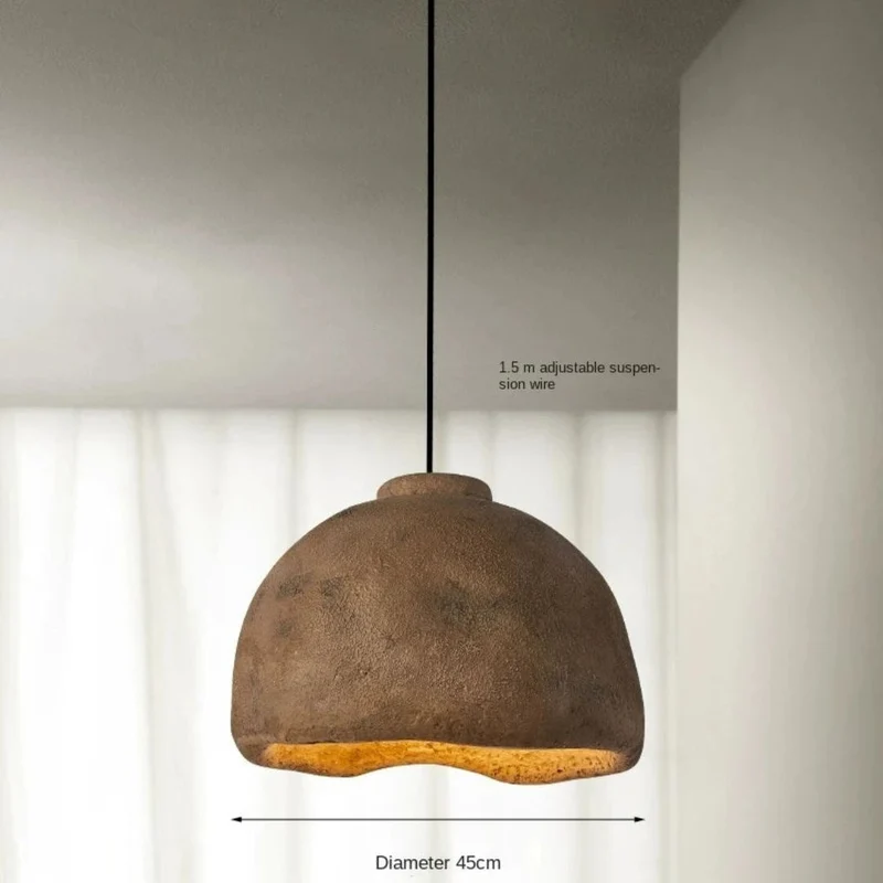 Lustre Salon Wabi-Sabi en Poterie – Terre Cuite ou Gris, Trio Possible