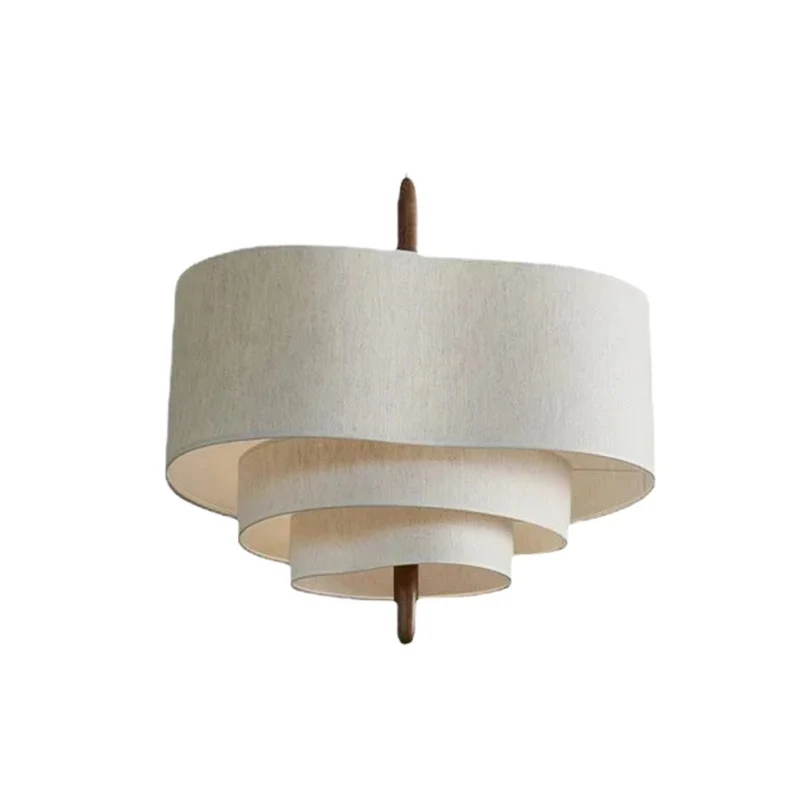 Lustre Lin Blanc Nordique 3 Épaisseurs – Réglable, Plafond Bas OK