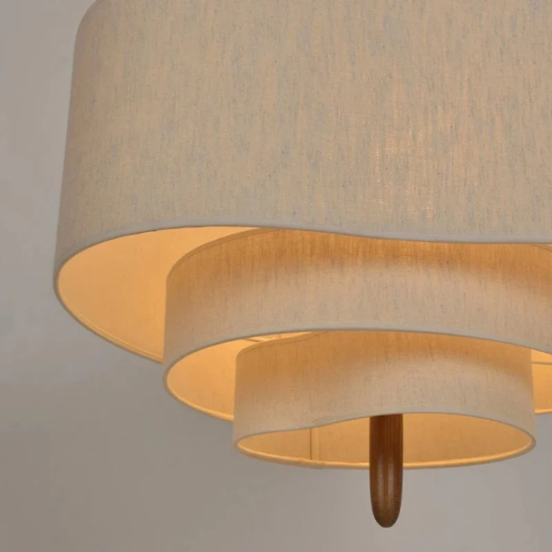 Lustre Lin Blanc Nordique 3 Épaisseurs – Réglable, Plafond Bas OK