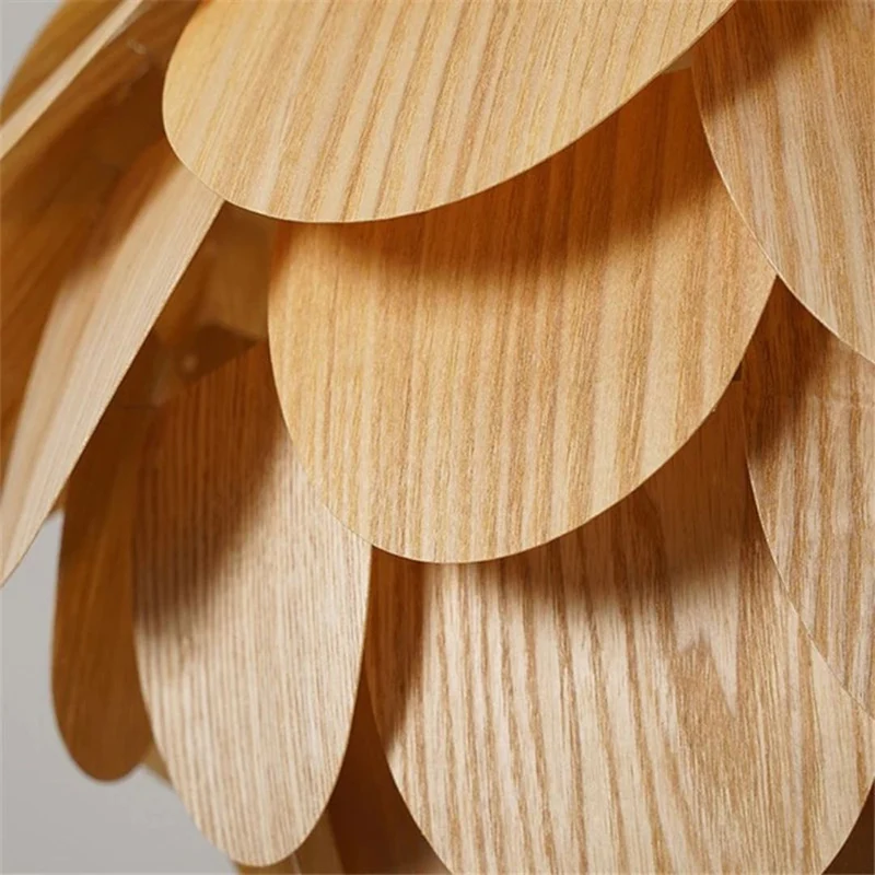 Lanterne Suspendue en Bois Naturel – Forme Pomme de Pin, Style Bohème