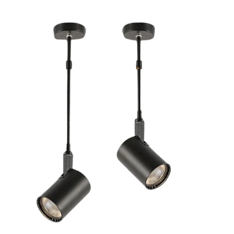Spot Saillie Noir Télescopique 360° – Réglable 15-30cm, Tout Usage